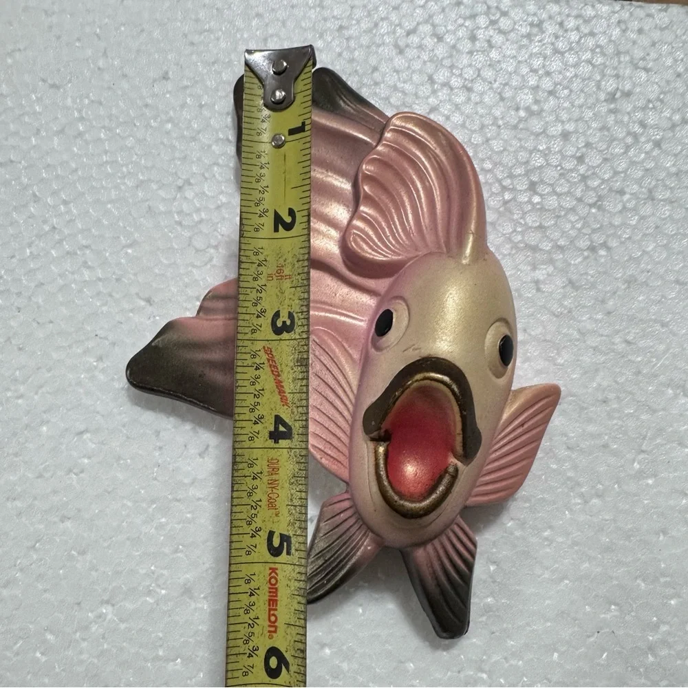 MCM Vintage 1964 Miller Studio Chalkware Fish Hanging Wall Plaques Plaster Set